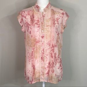 Apostrophe Pink Floral Sleeveless Blouse